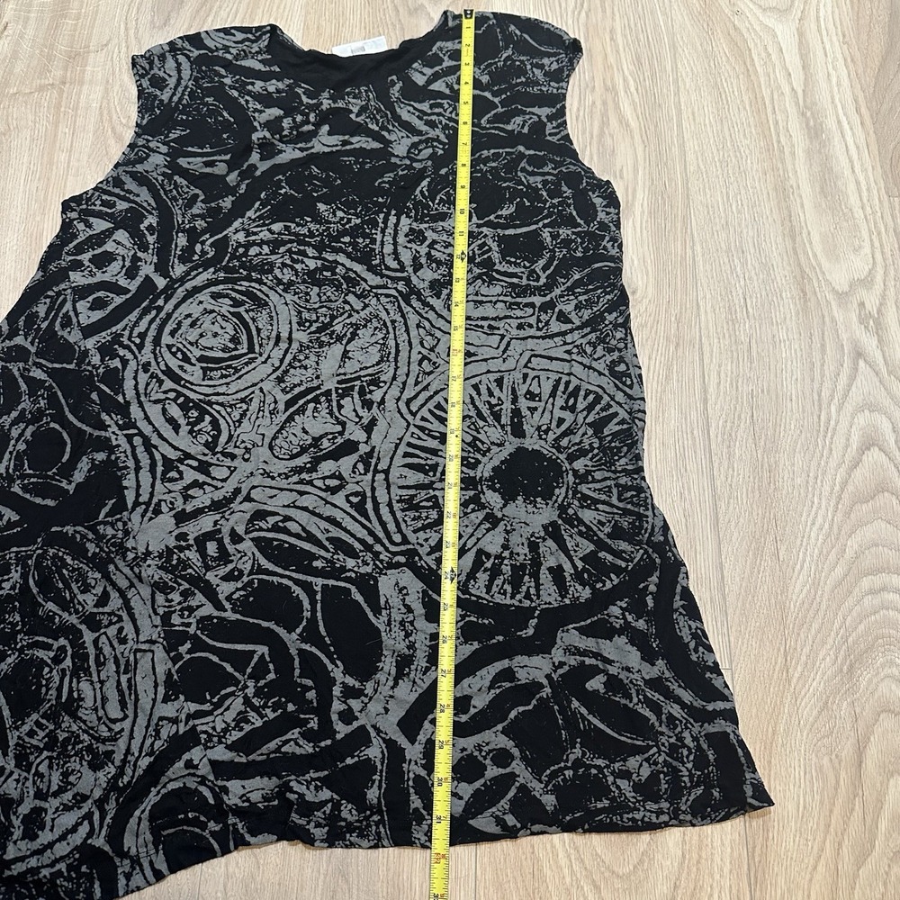 Bryn Walker Black Grey High Low Asymmetrical Tunic Top Print Lagenlook Sz 1X EUC - Picture 9 of 10